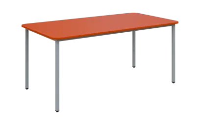 JSBR 170N Jídelní stůl 1700 x 900 mm, deska pomeranč / podnož stříbrná